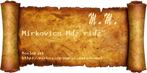 Mirkovics Márió névjegykártya